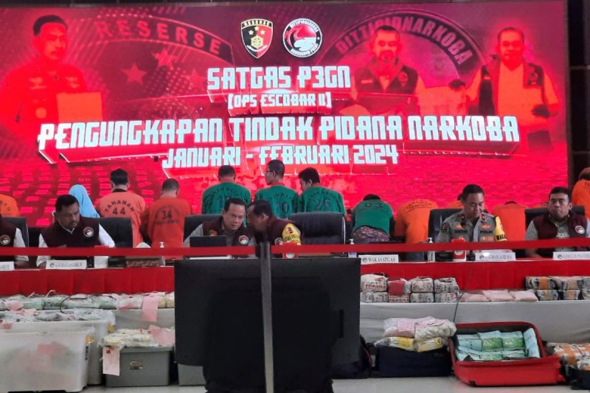 Satgas P3GN Polri tangkap 17.707 tersangka narkoba berbagai jaringan 