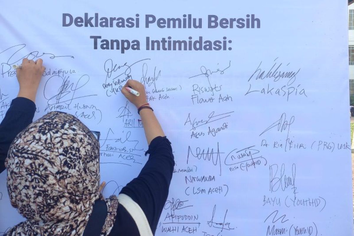 Elemen sipil di Aceh deklarasikan pemilu bersih tanpa intimidasi