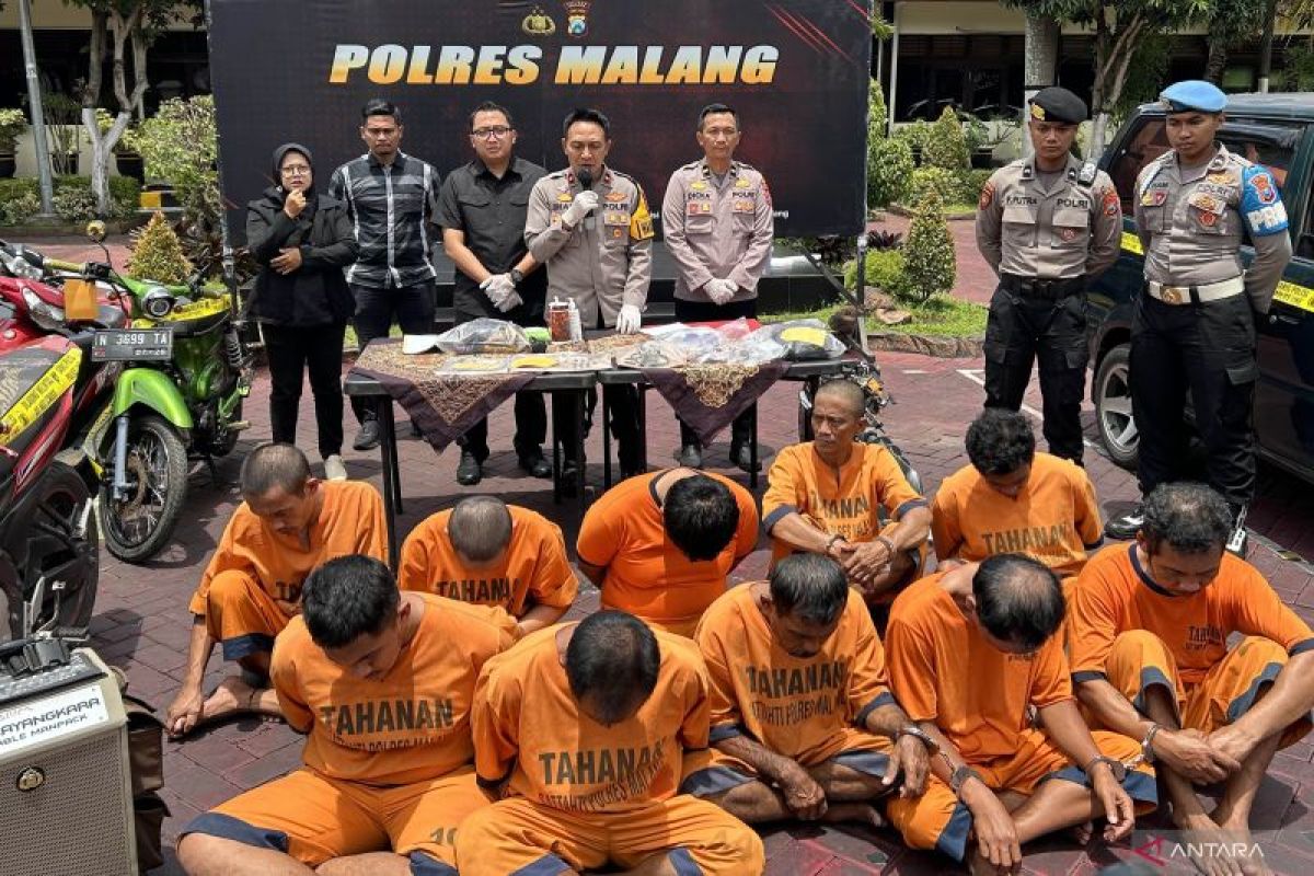 Polres Malang tangkap delapan pencuri kendaraan bermotor