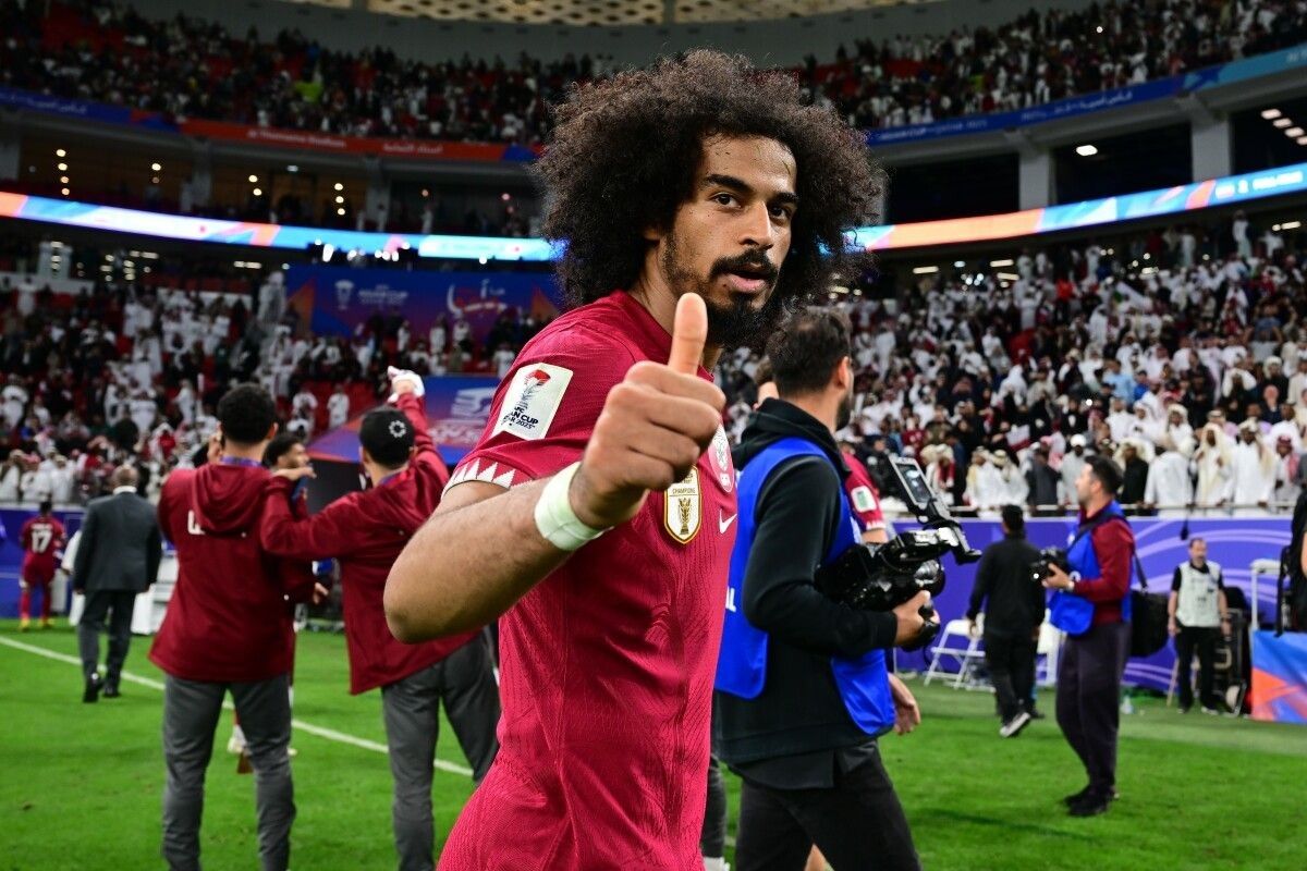 Striker timnas Qatar Akram Afif dedikasikan gol untuk istri dan rekan satu tim