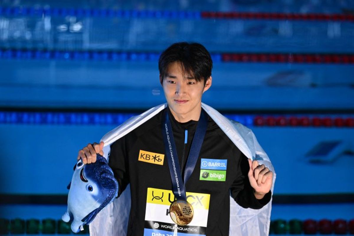 Kim Woo-min sabet gelar juara dunia renang gaya bebas 400m putra di Doha