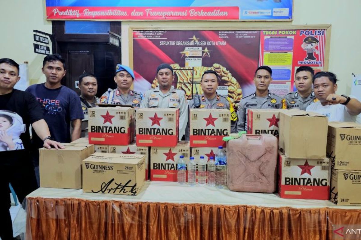 Polisi di Gorontalo menyita minuman keras jelang Pemilu