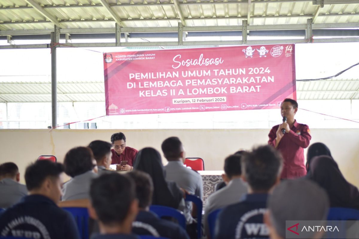 KPU sosialisasikan tata cara pemungutan suara Pemilu 2024 di Lapas Lombok Barat