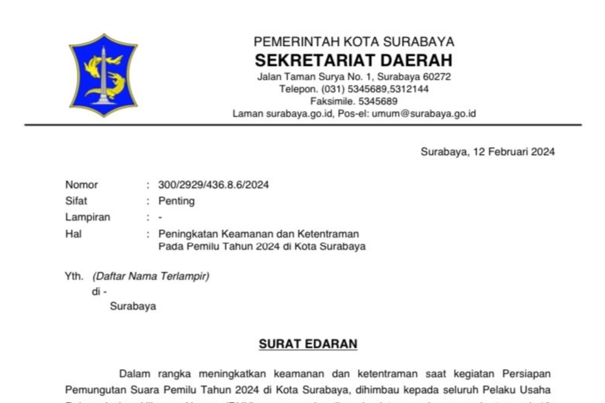 H-1 pemilu, RHU diimbau tutup lebih cepat