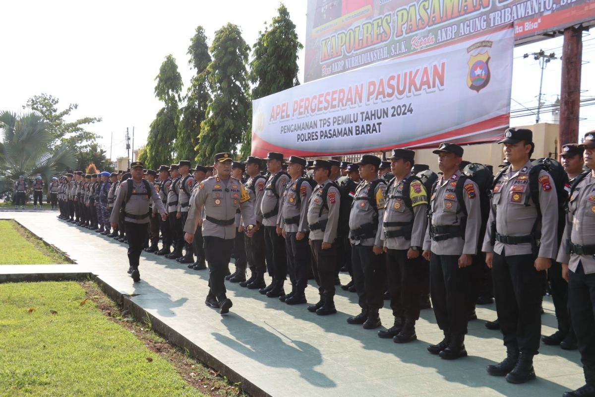 Sebanyak 295 personel Polres Pasaman Barat mulai turun amankan TPS