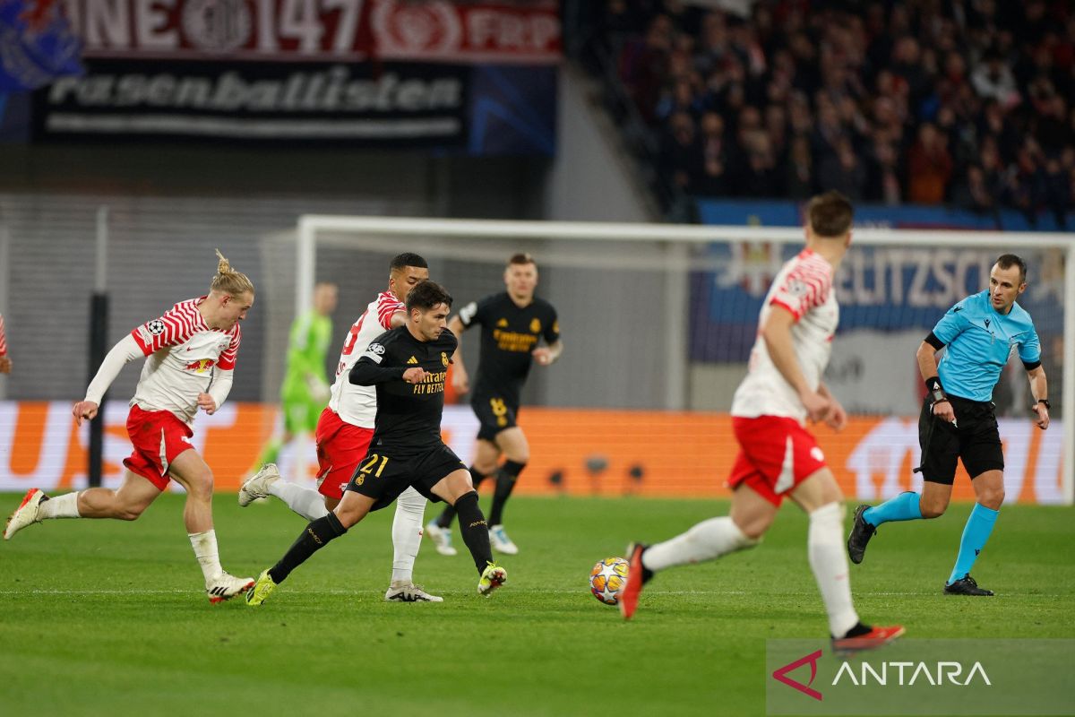 Liga Champions - Gol tunggal Brahim Diaz antar Real Madrid menang di kandang Leipzig