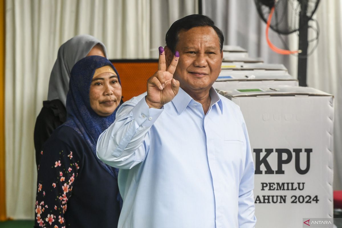 Usai unggul hitung cepat, Prabowo pidato di Istora malam ini