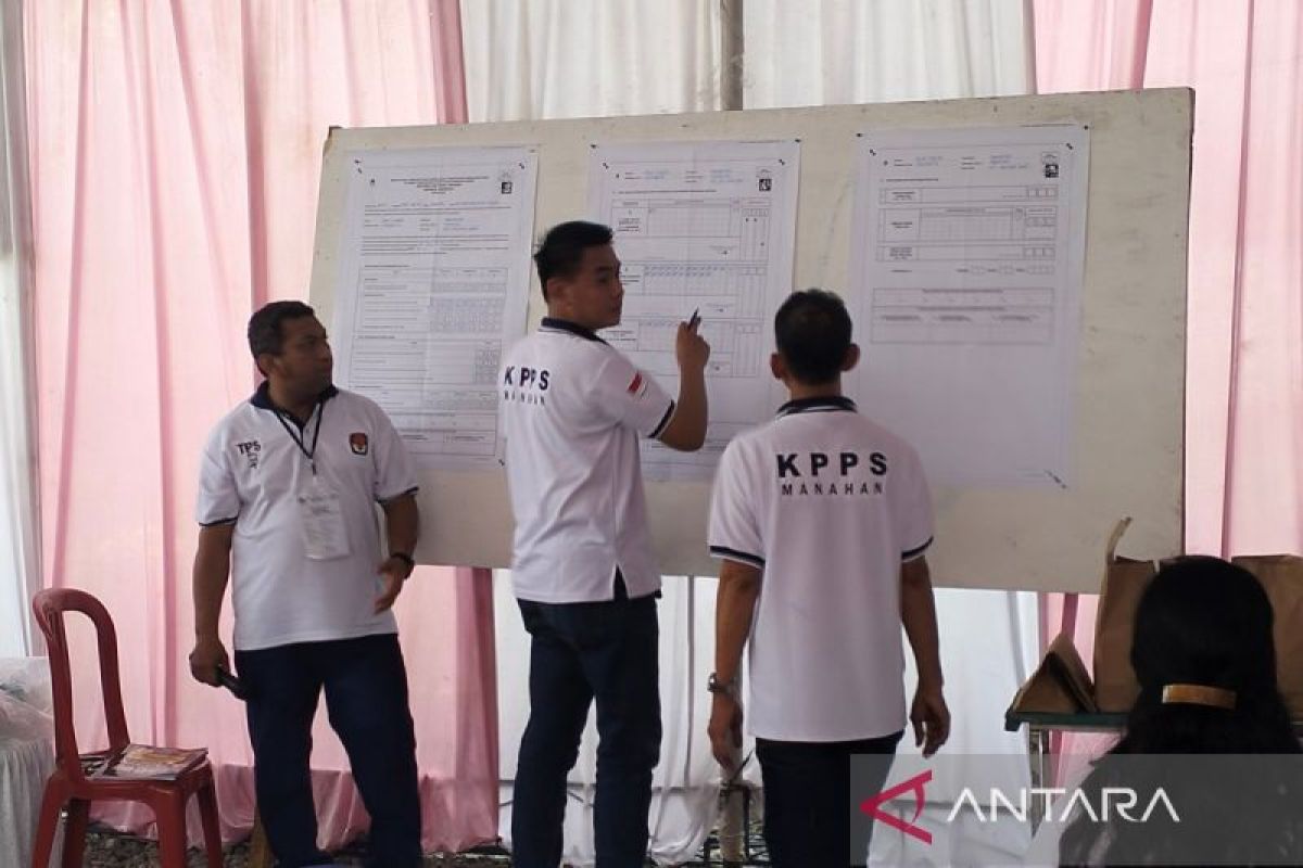 Hasil suara pilpres di TPS 34 Manahan tempat Gibran mencoblos