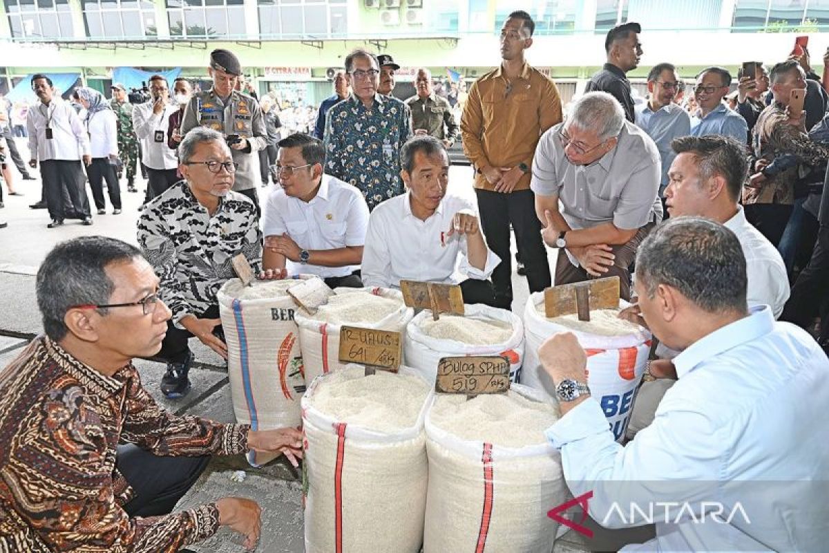Jokowi sebut stok beras di Cipinang melimpah siap didistribusikan