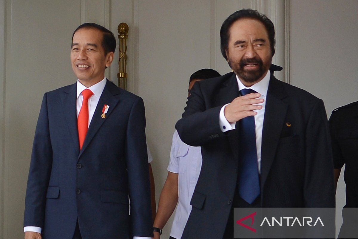 Presiden Jokowi bertemu Surya Paloh di istana