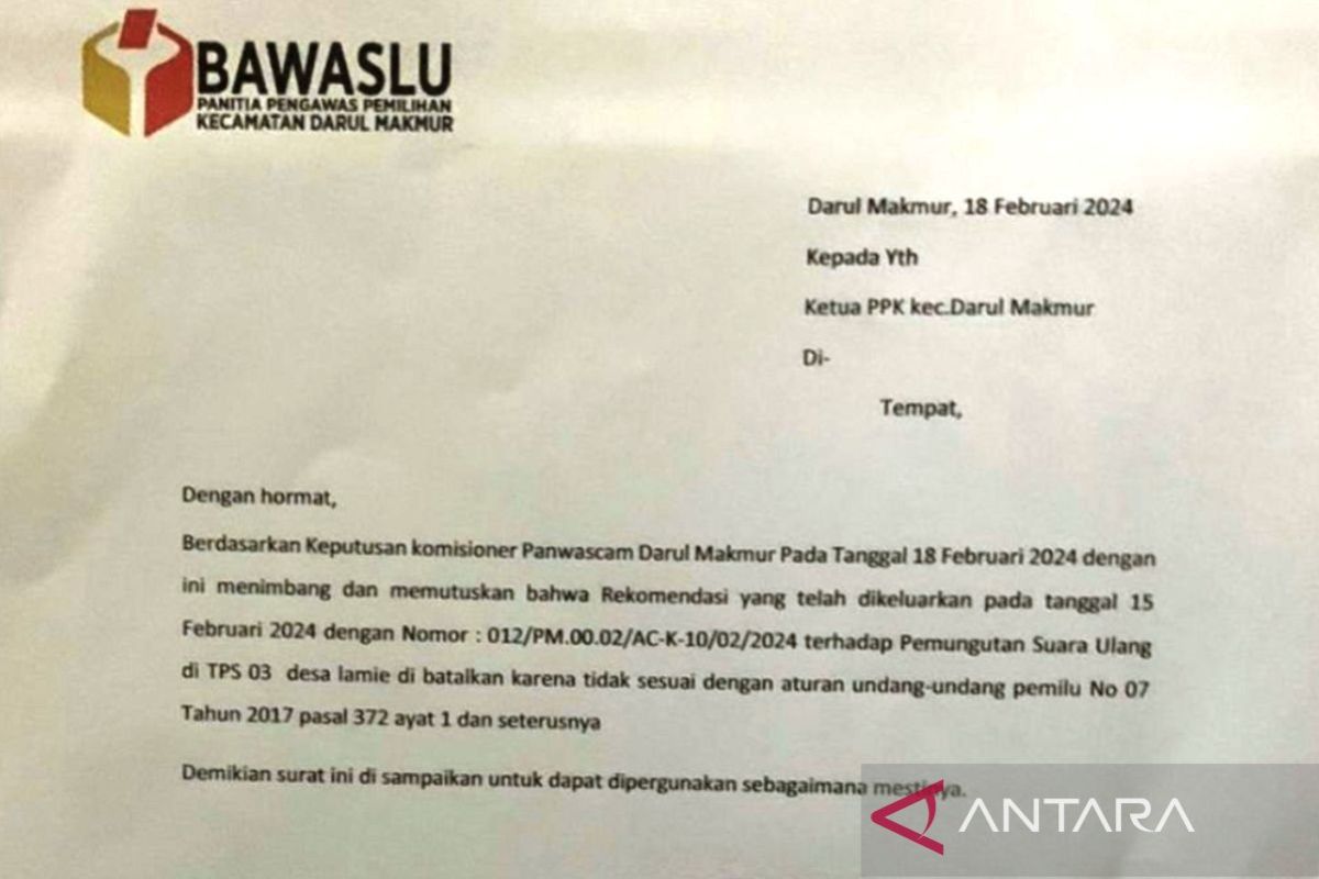 Bawaslu Nagan Raya kompak 'tutup mulut' terkait pembatalan PSU Pemilu 2024