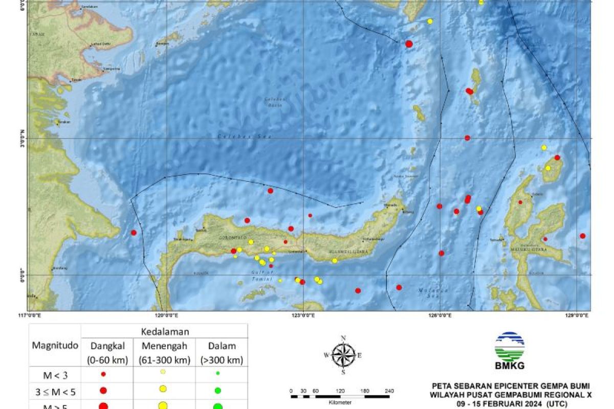 Stasiun Geofisika Manado catat 46 kejadian gempa getarkan Sulut