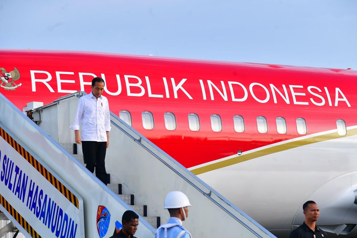 Presiden Jokowi tiba di Sulawesi Selatan untuk kunjungan kerja