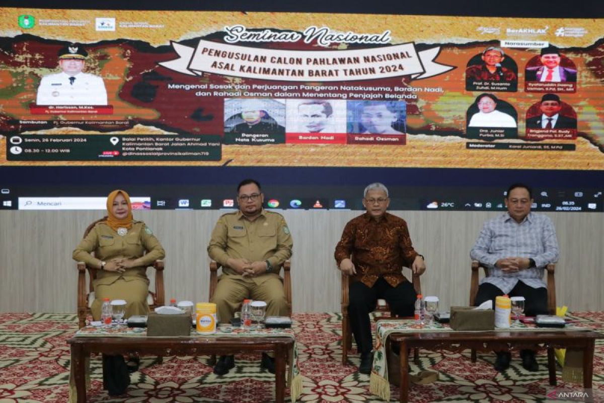 Pemprov Kalbar ajukan tiga nama calon pahlawan nasional kepada Presiden