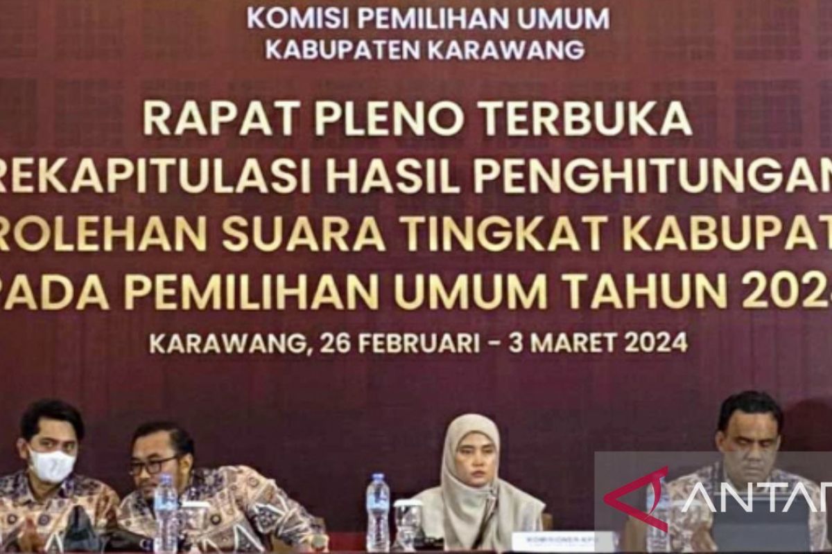 KPU Karawang mulai lakukan rekapitulasi hasil penghitungan suara pemilu