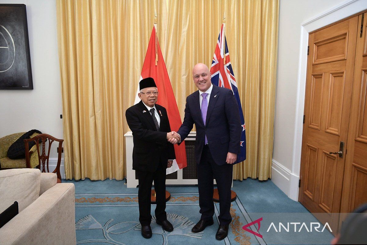 Wapres Ma'ruf temui PM Luxon bahas solusi perdagangan RI-Selandia Baru