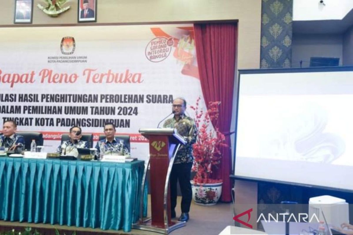 Pj Wali Kota Padangsidimpuan hadiri rapat pleno terbuka rekapitulasi hasil Pemilu 2024