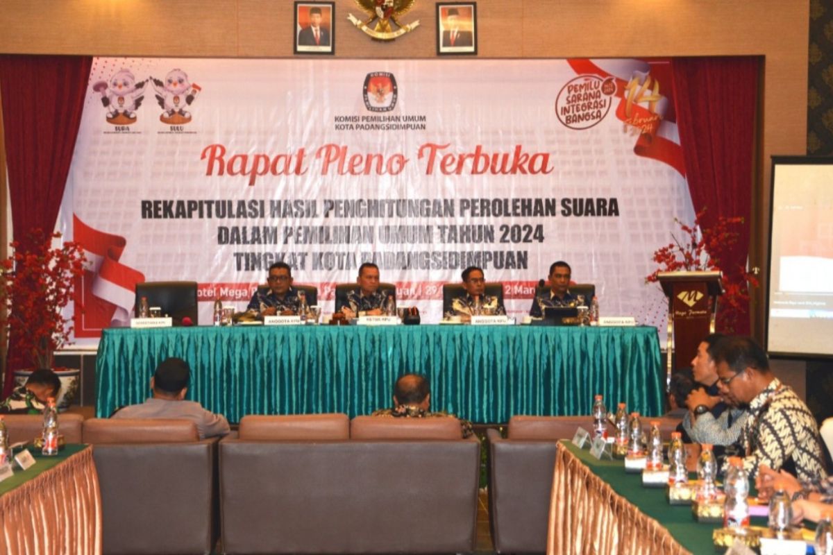 KPU Padangsidimpuan mulai rapat pleno rekapitulasi penghitungan suara