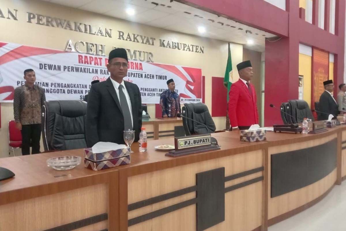 Pj Bupati Aceh Timur hadiri pelantikan PAW anggota DPRK