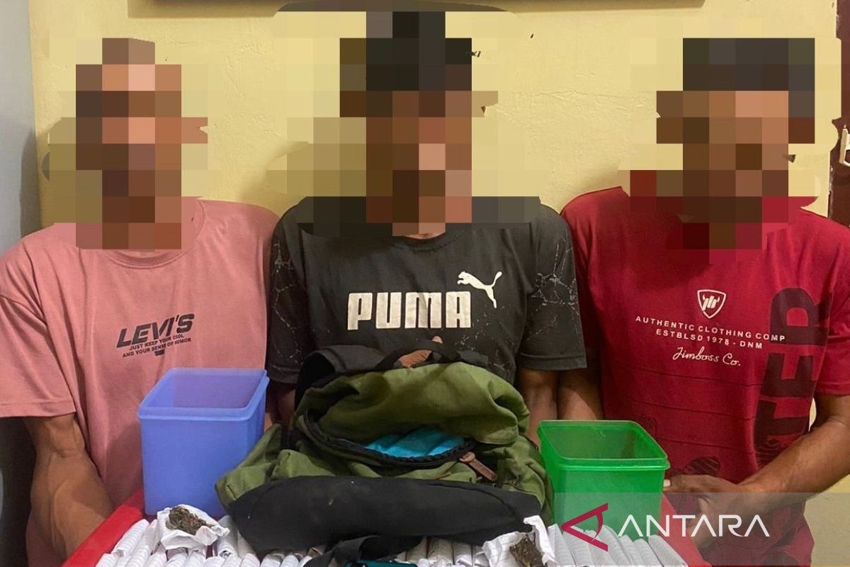 Polisi tangkap tiga pengedar 40 paket ganja di Meulaboh Aceh Barat