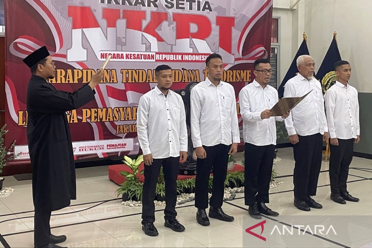 Sebanyak lima napiter di Lapas Salemba berikrar setia kepada NKRI