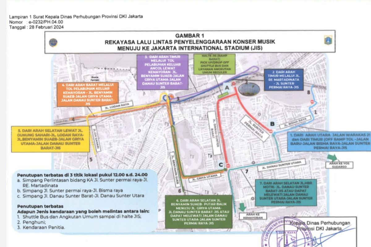 Dishub Jakarta berlakukan rekayasa lalu lintas saat konser musik