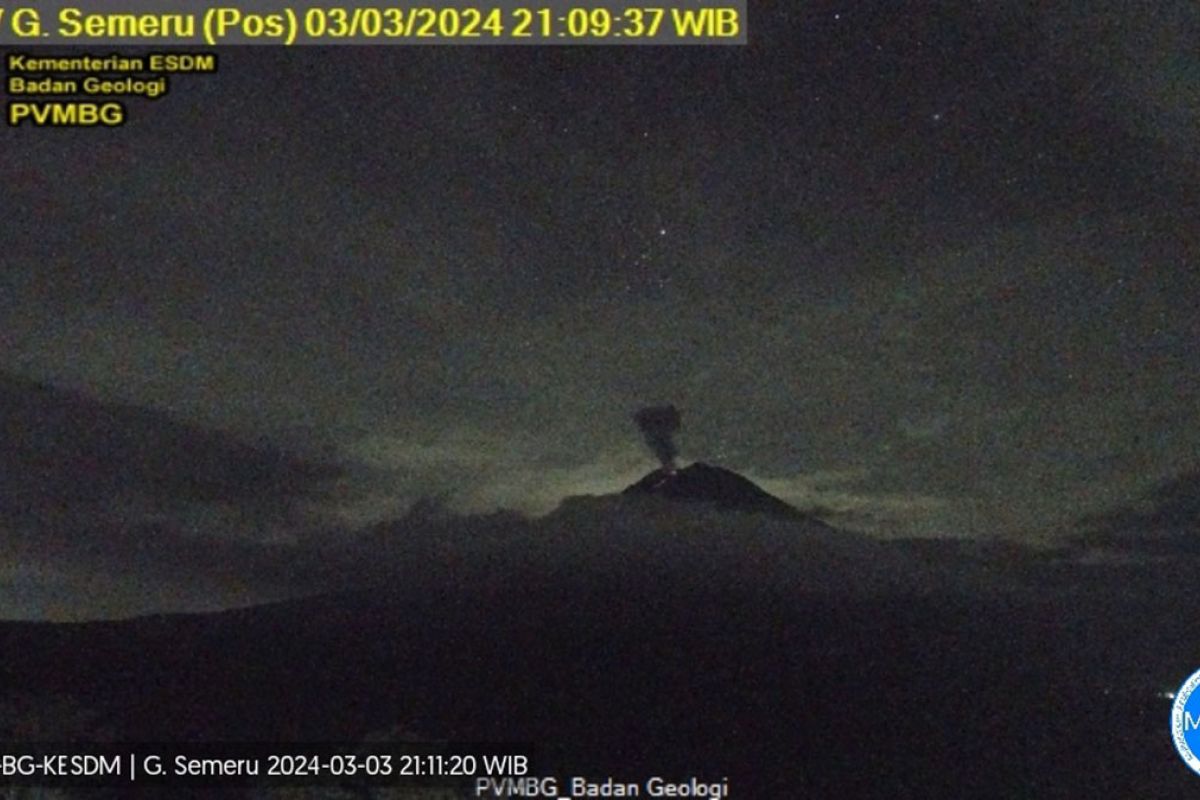 Gunung Semeru erupsi semburkan abu vulkanik setinggi 800 meter