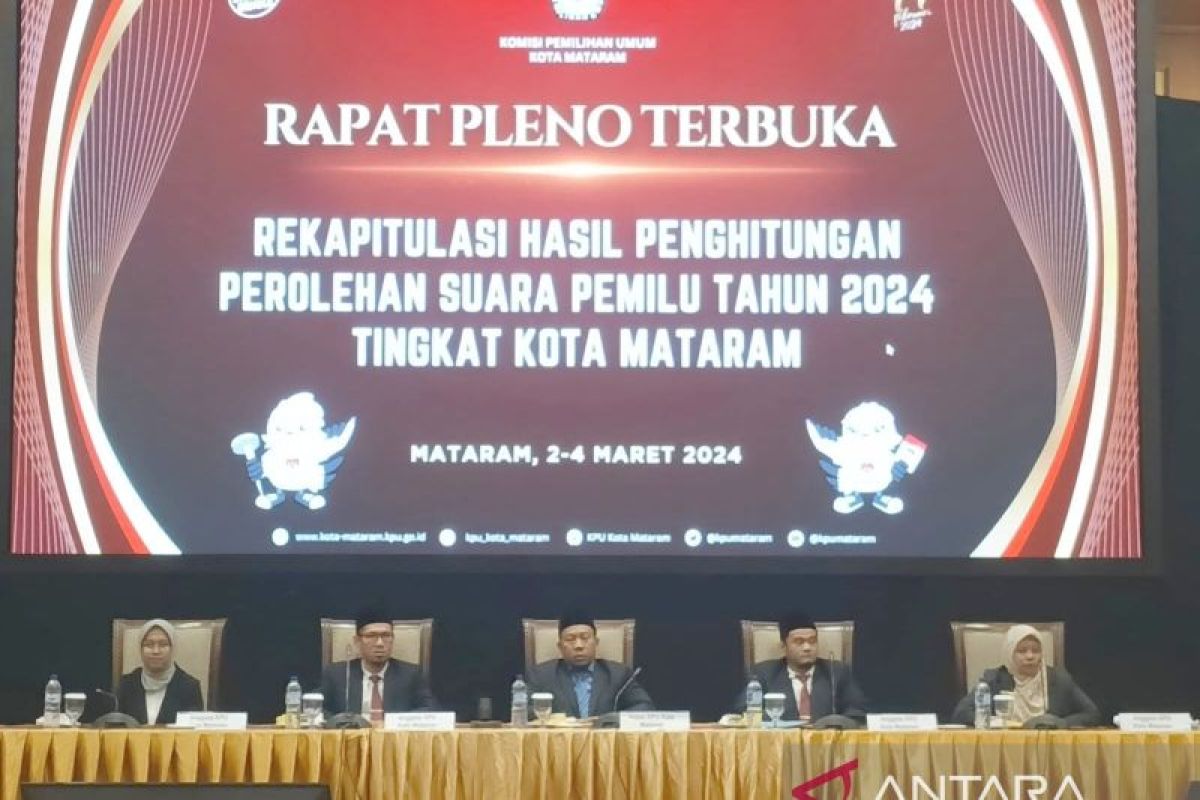 Rekapitulasi rampung, Prabowo-Gibran menang telak di Kota Mataram