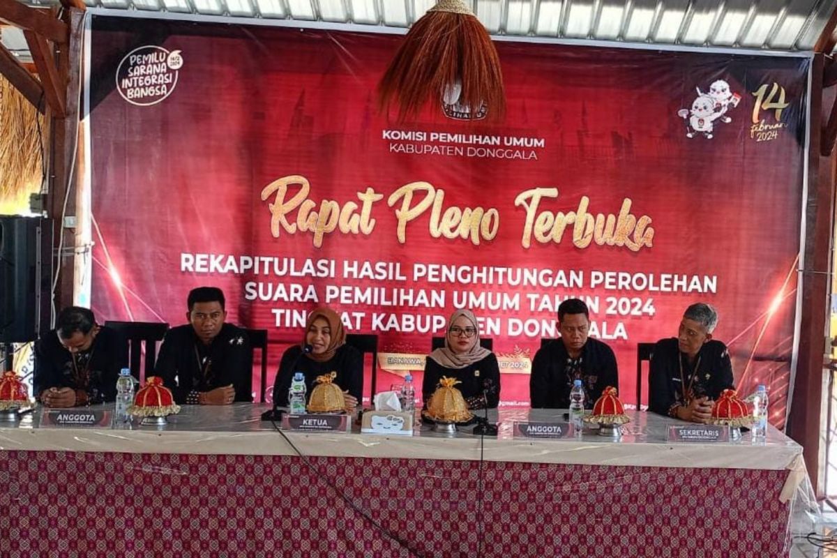 KPU Donggala tetapkan hasil rekapitulasi DPRD untuk tingkat provinsi