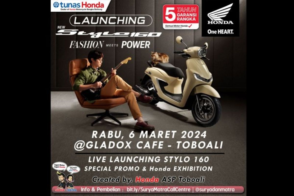 Honda Babel akan gelar launching New Honda Stylo 160 di Toboali