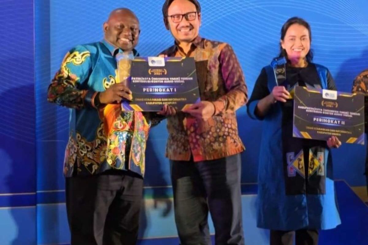 Pemkab Jayapura meraih peringkat I se-Indonesia audio visual Kemkominfo