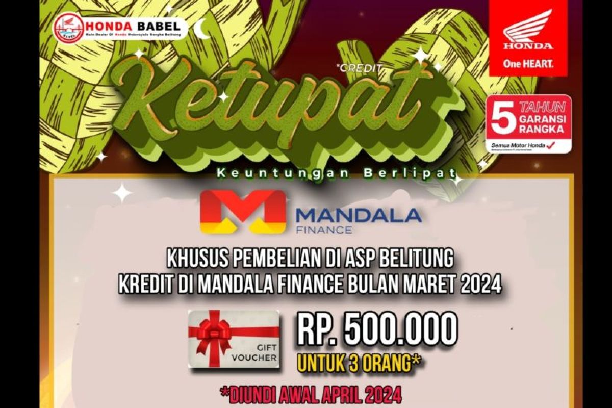 Honda Babel cabang ASP Belitung bagi-bagi ketupat dan voucher THR