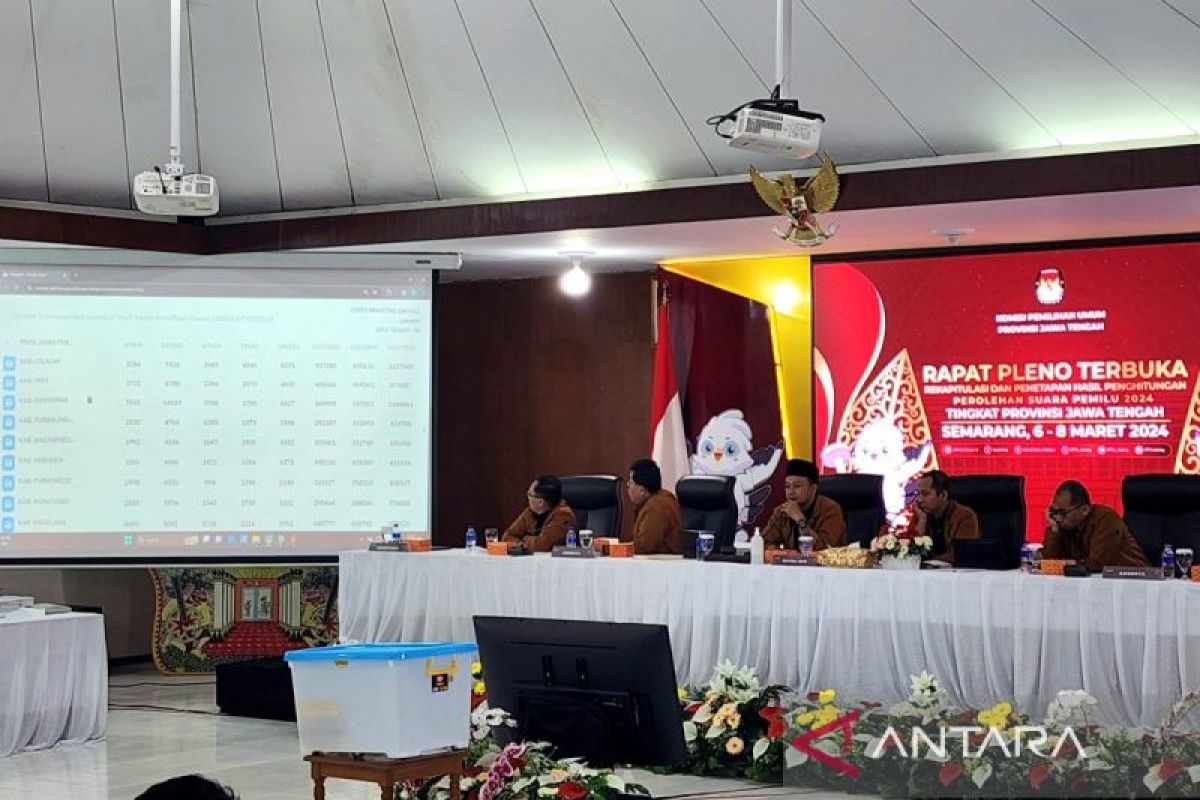 KPU Jateng  mulai rekapitulasi hasil pemilu tingkat provinsi