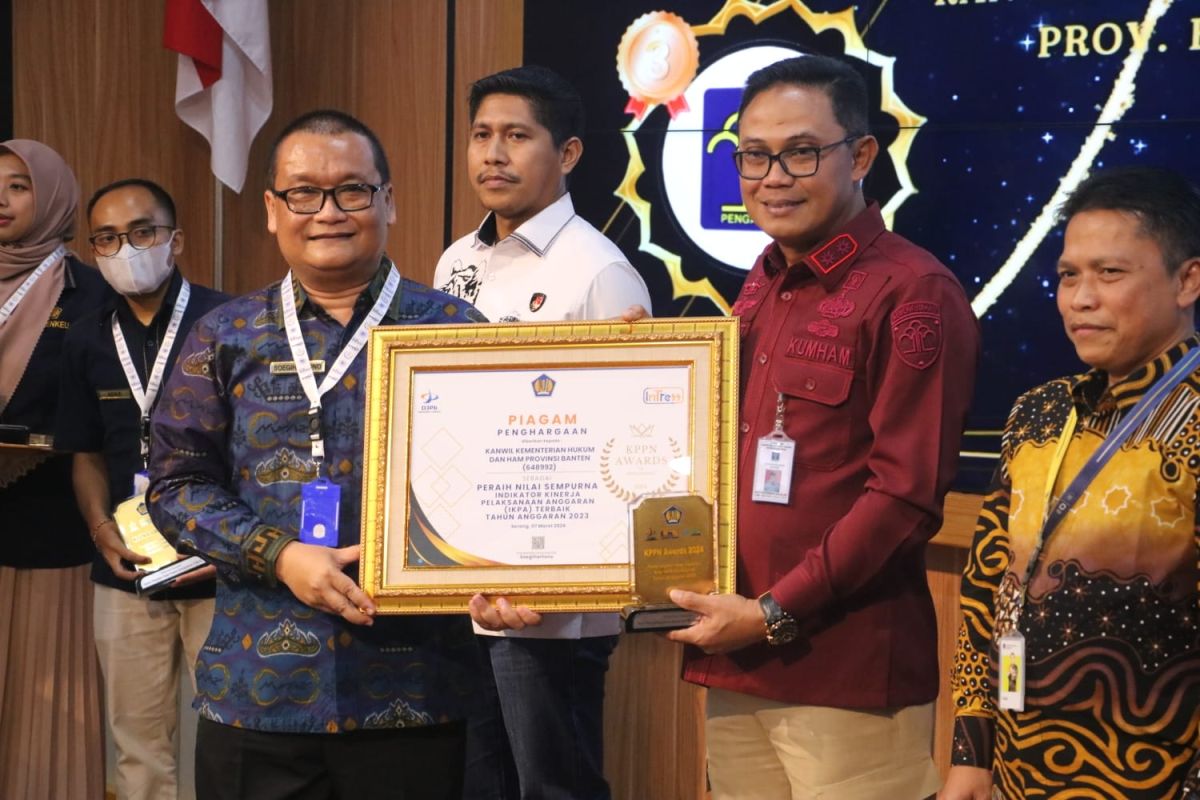 Kanwil Kemenkumham Banten raih dua penghargaan di KPPN Awards