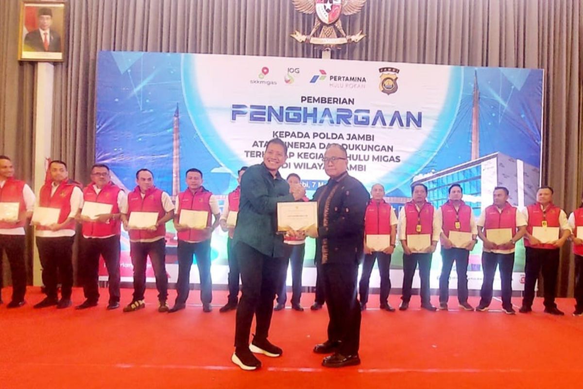 Polda Jambi raih penghargaan SKK Migas pengungkapan illegal tapping