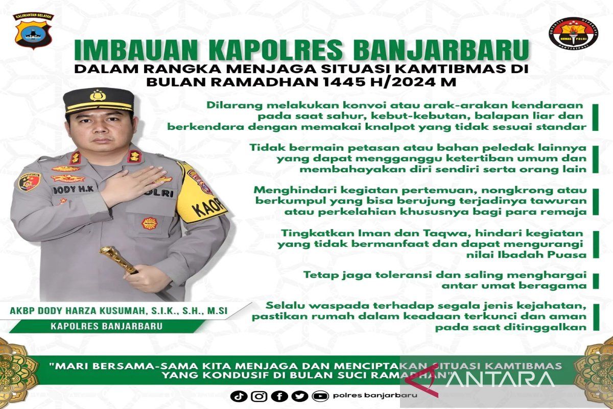 Kapolres Banjarbaru imbau jaga kamtibmas selama Ramadhan