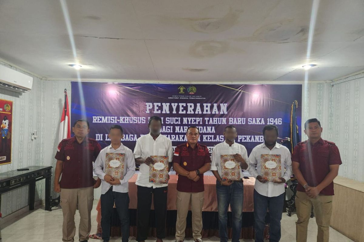 Lima napi di Riau dapat remisi khusus Nyepi, tiga di antaranya warga Malaysia