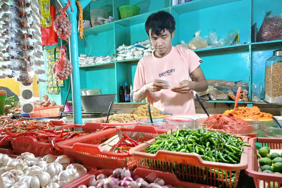 Sejumlah bahan pangan di Pasar Johar Baru Jakarta naik