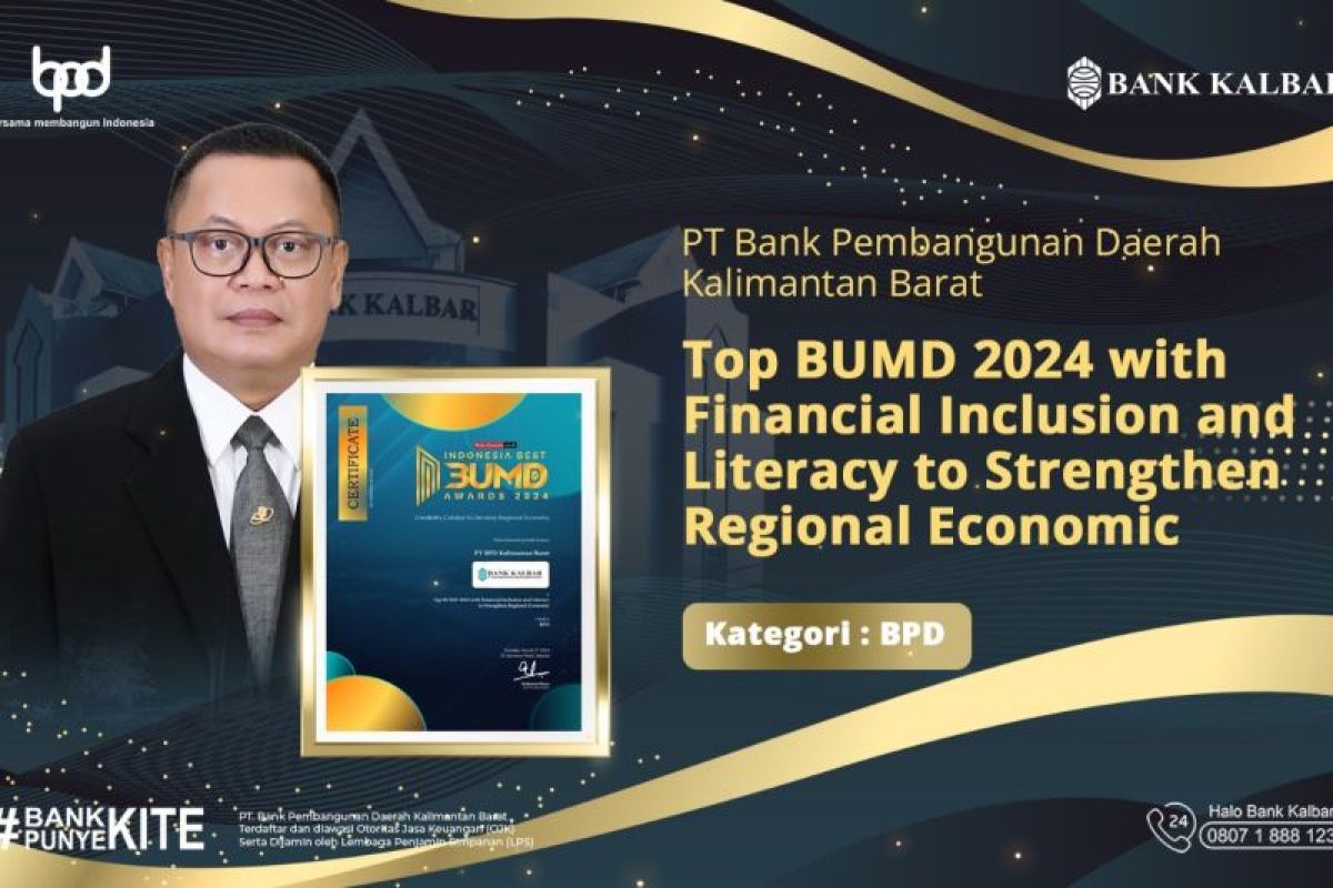 Best BUMD Awards 2024 kembali nobatkan Bank Kalbar jadi juara