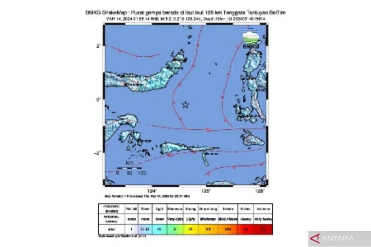 Gempa magnitudo 6,2 terjadi di Sulut, tidak berpotensi tsunami