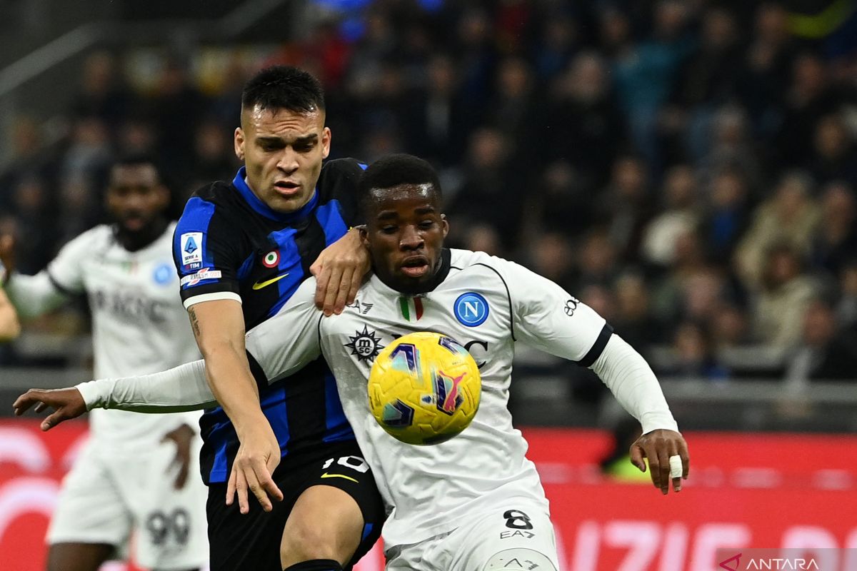Liga Italia-  Napoli hentikan rentetan kemenangan Inter dengan skor imbang 1-1