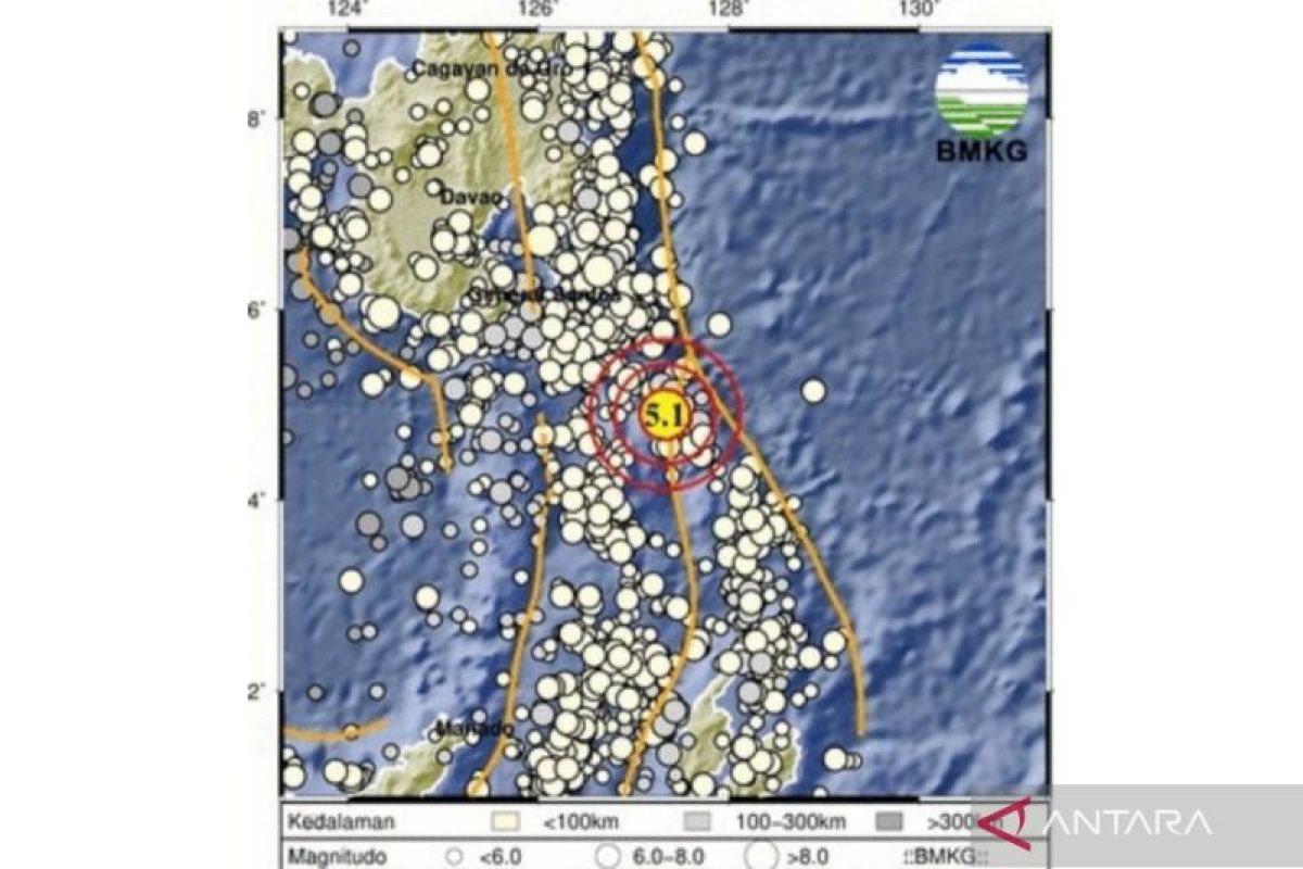 Gempa 5,1 magnitudo terjadi di pulau Karatung, Talaud-Sulawesi Utara