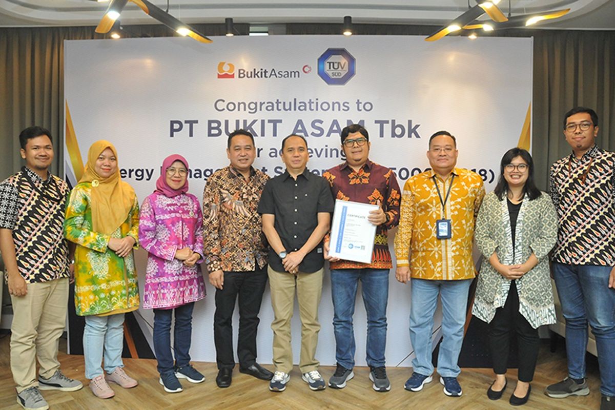 PTBA meraih ISO 50001:2018 tentang sistem manajemen energi