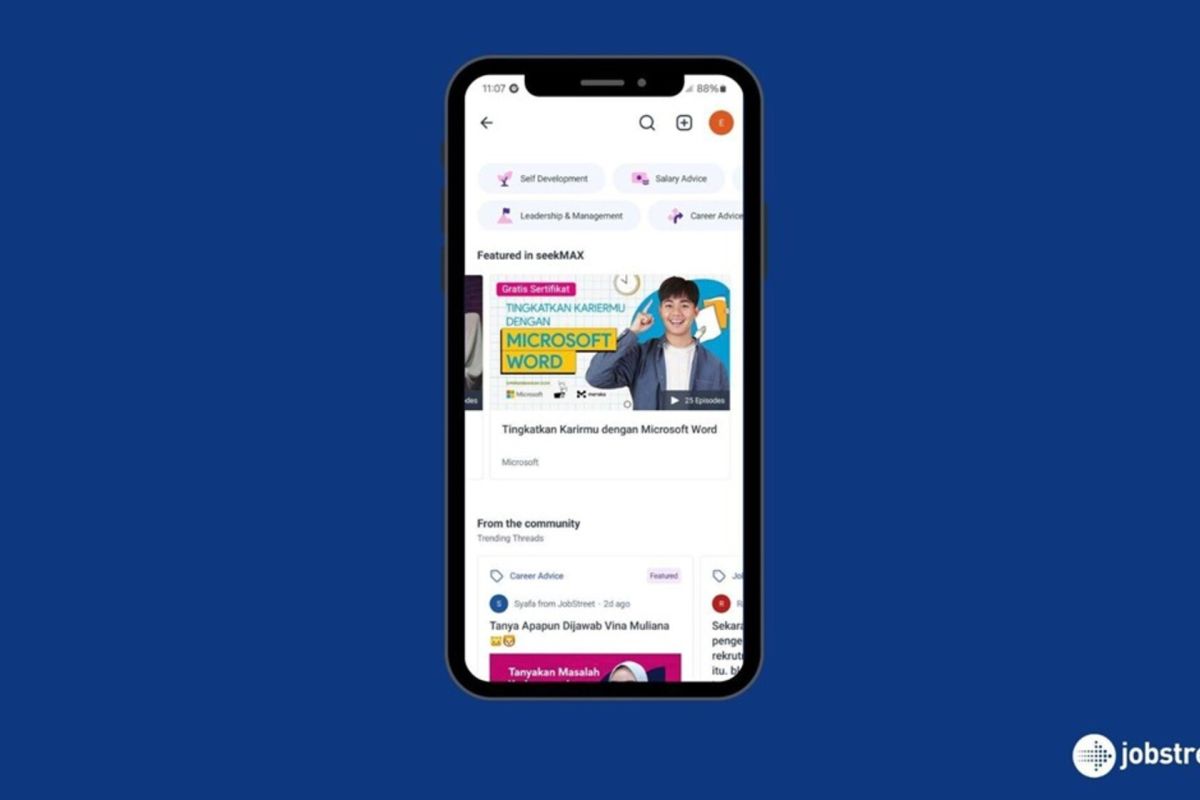 Jobstreet-Microsoft menerbitkan program keterampilan yang disetujui di seekMAX
