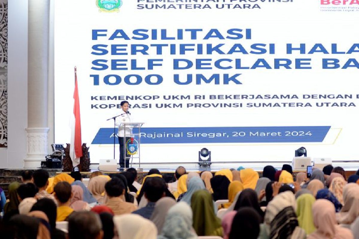 Pemprov Sumut serahkan 1.000 sertifikat  halal gratis untuk UMKM