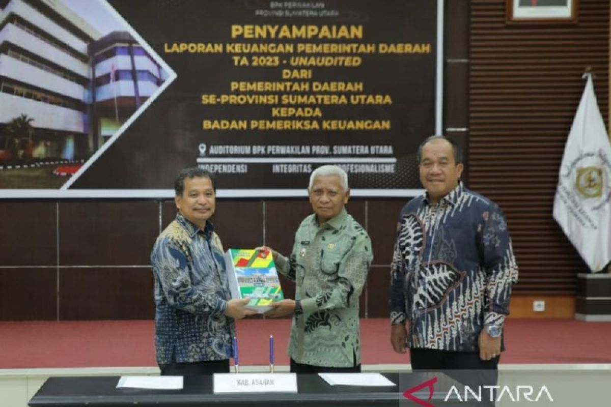 Pemkab Asahan, Kabupaten ke 7 menyerahkan LKPD 2023 kepada BPK Sumut