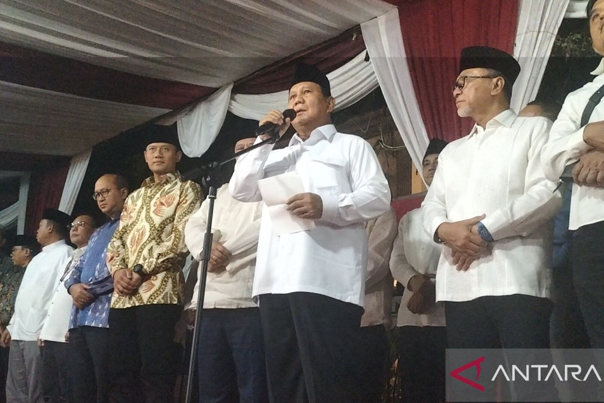 Prabowo ucapkan terima kasih pada Jokowi usai terpilih jadi presiden