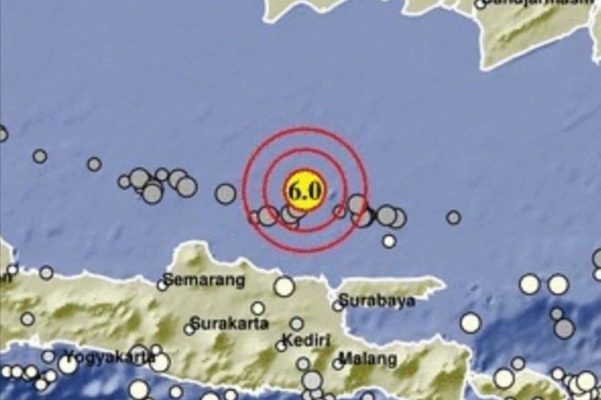 Gempa dengan magnitudo 6 guncang di Tuban Jawa Timur