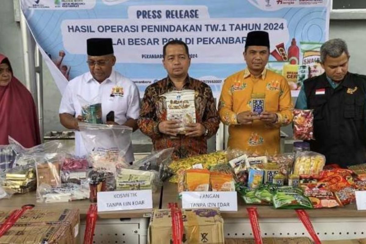 BBPOM di Pekanbaru  temukan kosmetik dan pangan  ilegal senilai Rp1,88 miliar