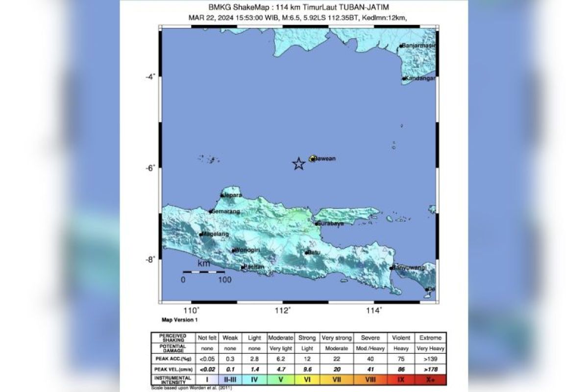 Gempa Tuban dirasakan hingga di Semarang